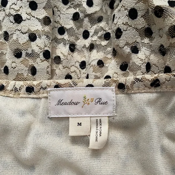 Anthropologie Meadow Rue Marigny cream with black polka dot maxi dress - Picture 8 of 15